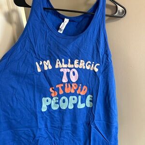 I’m allergic to stupid people tank tops for the gym tank top funny workout shirt